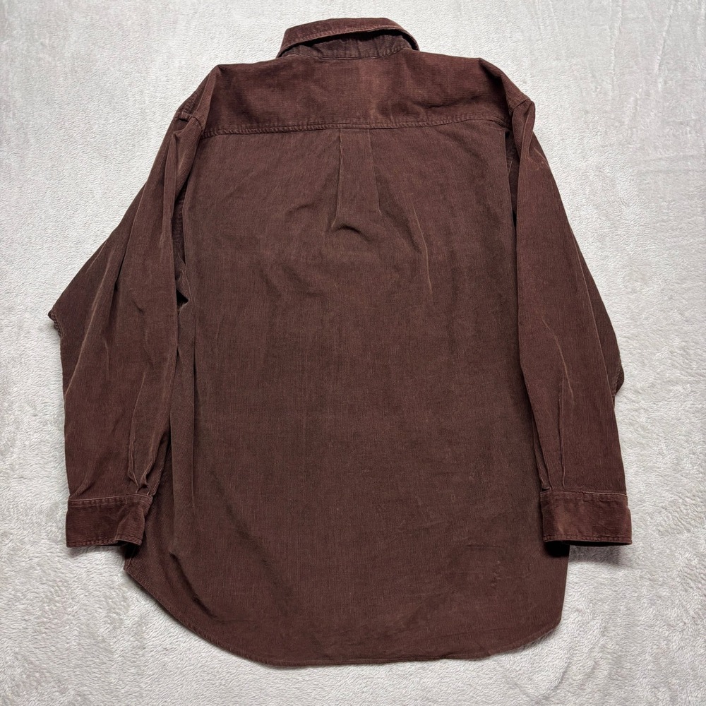 VTG Brooks Brothers Corduroy Button Down Sport Shirt Mens L Brown Long Sleeve - Picture 3 of 7
